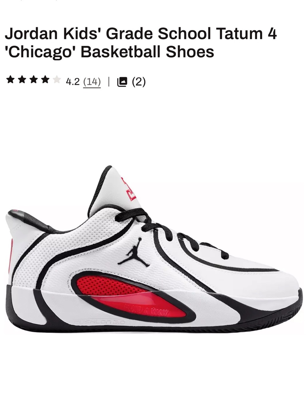 Jordan Kids Grade School 'Chicago' Basketball Sneakers - White/Red/Black